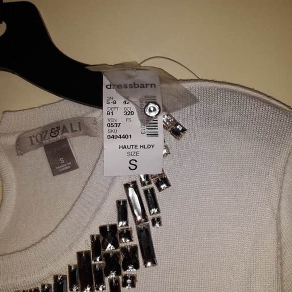 Roz & Ali Women’s White Sweater Size Small - Picture 9 of 12